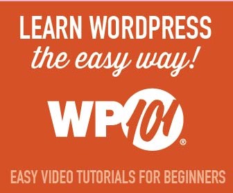 Graphic of WP101 marketing easy WordPress video tutorials for beginners.